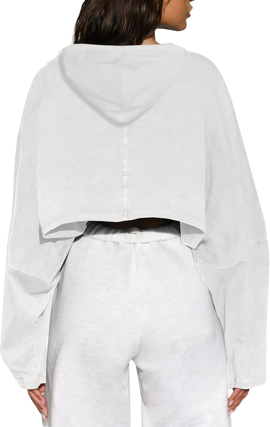 Women's Hoodies Pullover Long Sleeve Cropped Sweatshirt Loose Shirt